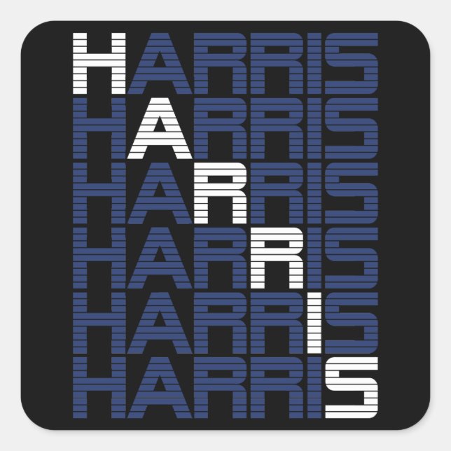 Sticker Carré piles de texte HARRIS (Devant)