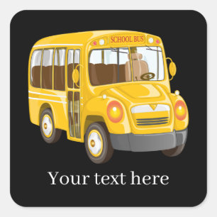 Sticker Carré Pilote de bus cool ajouter du texte