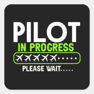 Sticker Carré Pilote en cours Chargement de l'école de pilotage