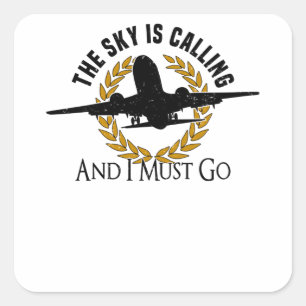 Sticker Carré Pilote Moteur d'avion Flyer Dit Hobbypilot