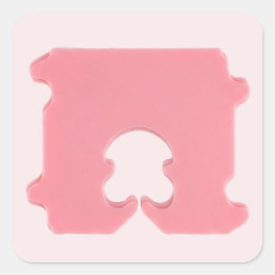 Sticker Carré Pince à pain rose moderne silhouette géométrique