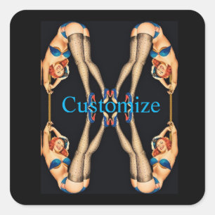 Sticker Carré Pinceaux Vintages acrobatiques Thunder_Cove