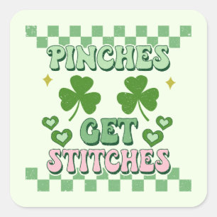 Sticker Carré Pinches Obtenez des points amusants St. Patrick's 