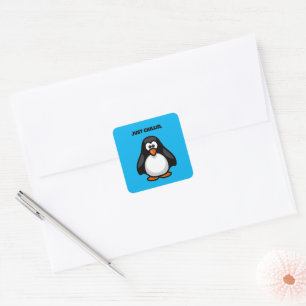 Sticker Carré Pingouin de dessin cool - Juste Chillin' Arctic Vi
