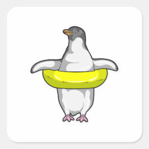 Sticker Carré Pingouin with Swim