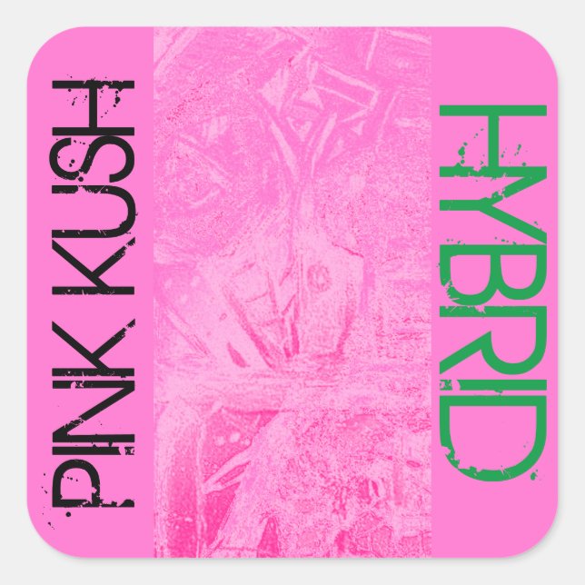 STICKER CARRÉ PINK KUSH HYBRID (Devant)