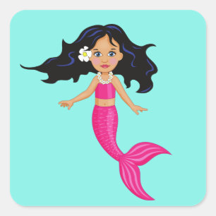 Sticker Carré Pink Mermaid