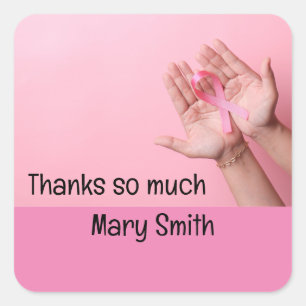 Sticker Carré Pink Ribbon Sensibilisation au cancer du sein