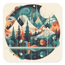 Pins et montagnes, personnalisable