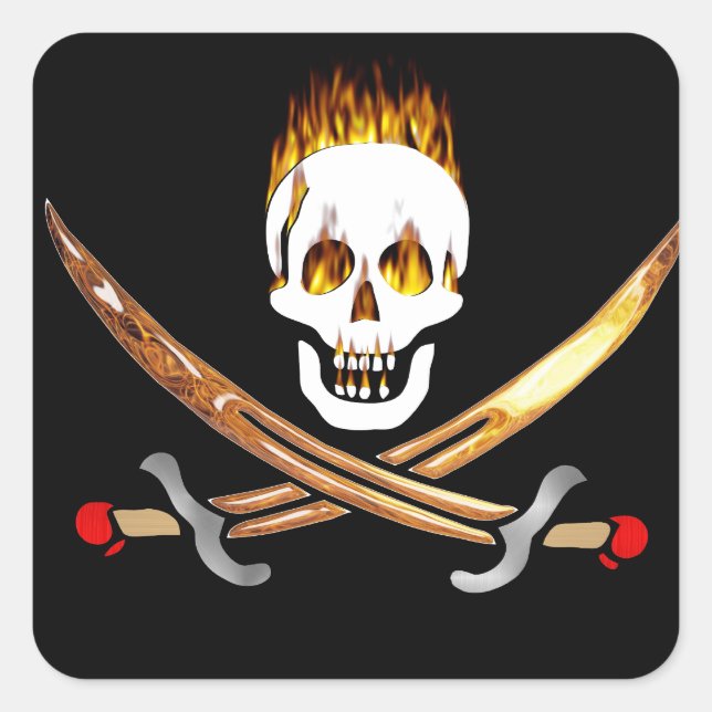 Sticker Carré pirate (Devant)