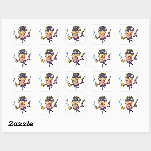 Sticker Carré Pirate de dessin (Créateur téléchargé)