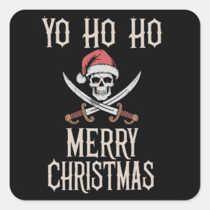 Sticker Carré Pirate de vacances Yo Ho Ho Noël Santa navigation