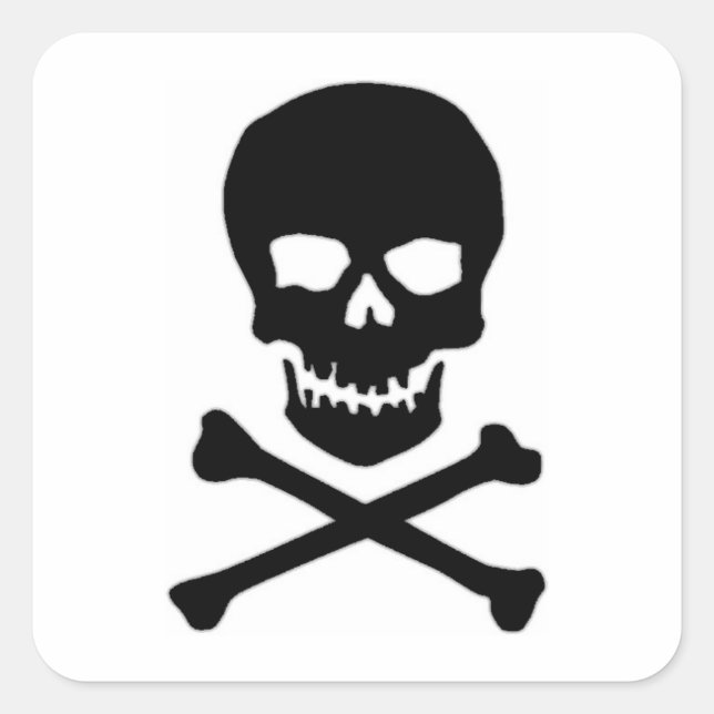Sticker Carré Pirate Skull & Crossbones (Devant)