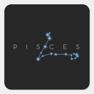 Sticker Carré pisces étoile signe zodiac constellation horoscope