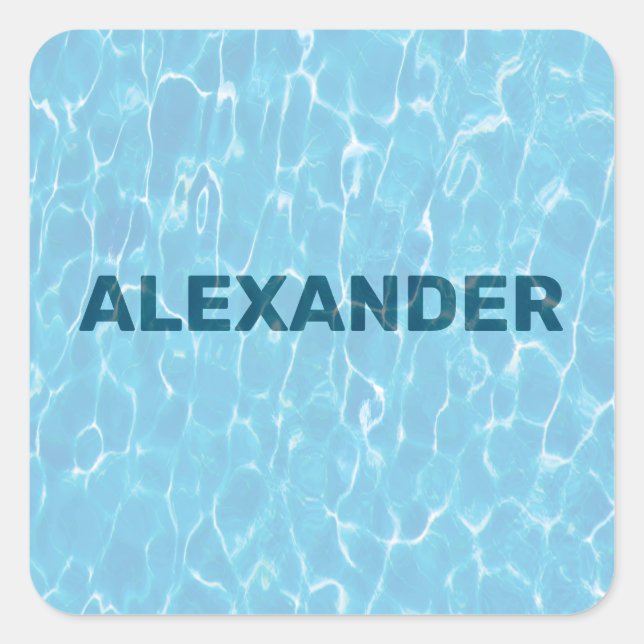 Sticker Carré Piscine Personnalisée Sous Lettres D'Eau (Devant)