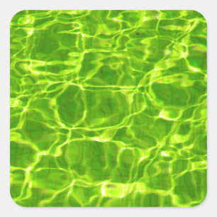 Sticker Carré Piscine Verte Motifs d'eau Neon Couleur clair