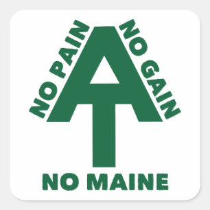 Sticker Carré Piste des Appalaches Pas de douleur Pas de gain Pa