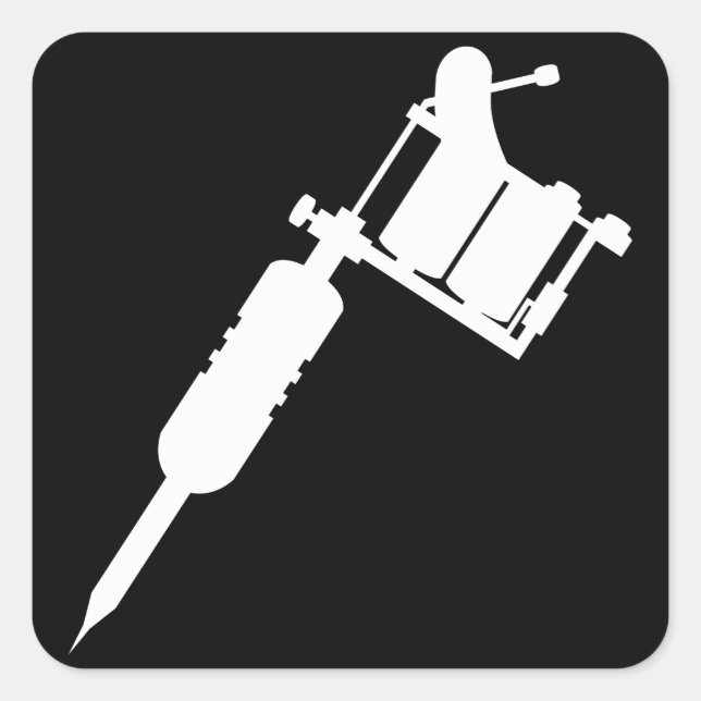 Sticker Carré pistolet de tatouage (Devant)