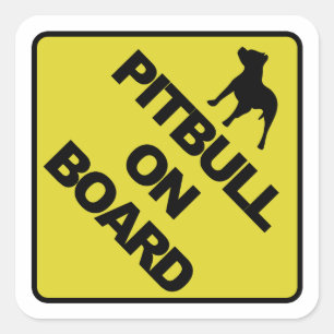 Sticker Carré Pitbull à bord