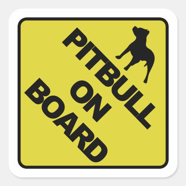 Sticker Carré Pitbull à bord (Devant)