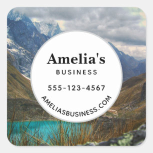 Sticker Carré Pittoresque Alpine Mountains Photo Business