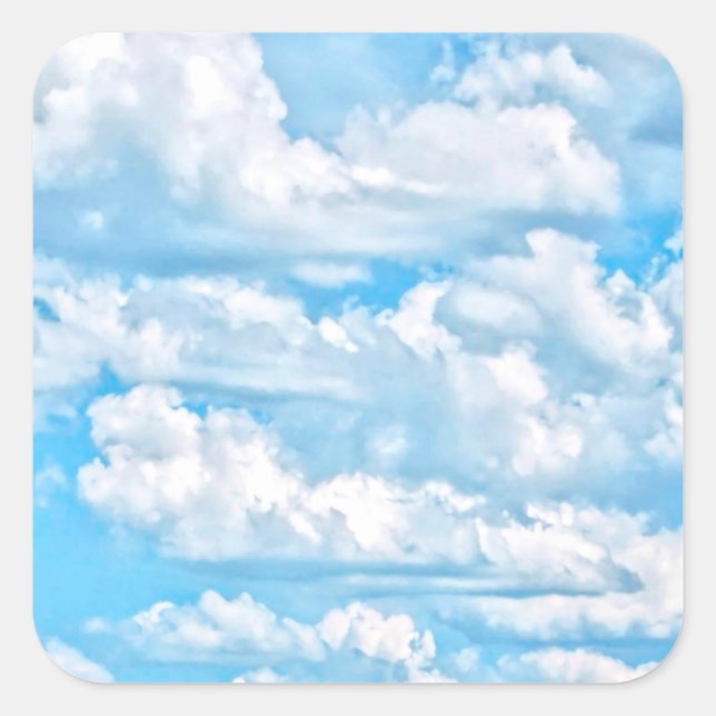Sticker Carré Pittoresque Joyeux nuages ensoleillés Arrière - pl (Devant)