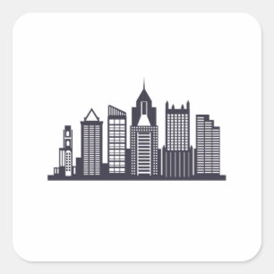 Sticker Carré Pittsburgh Skyline