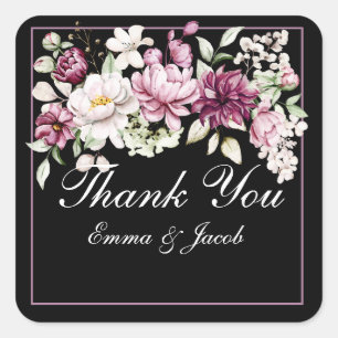 Sticker Carré Pivoine Fleurie Romantique Bloom