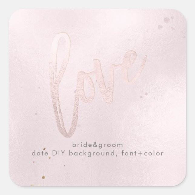 Sticker Carré PixDezines aime iridescente rose pâle (Devant)