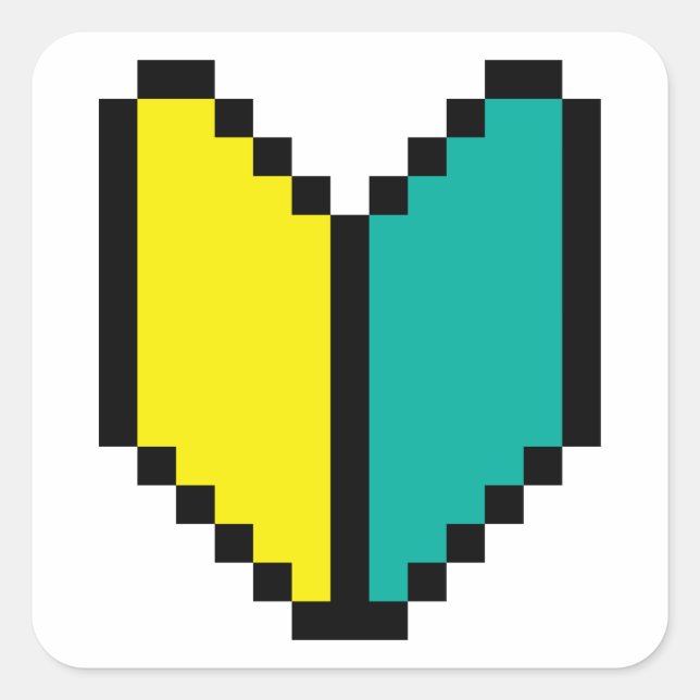 Sticker Carré Pixel 8 bits Wakaba / Mark Shoshinsha (Devant)