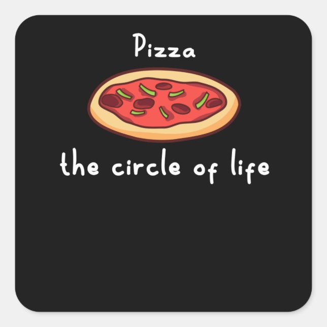 Sticker Carré Pizza Dit Lover Foodie (Devant)
