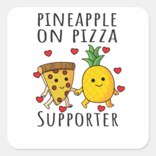Sticker Carré Pizza Hawaii Pineappa Pizza