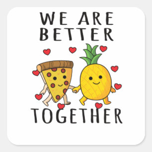 Sticker Carré Pizza Hawaii Pineapple Pizza Food