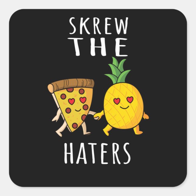 Sticker Carré Pizza Hawaii Pineapple Pizza Food (Devant)