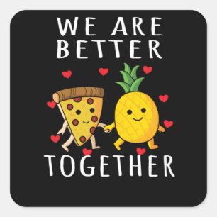 Sticker Carré Pizza Hawaii Pineapple Pizza Food