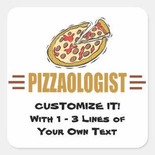 Sticker Carré Pizza personnalisée
