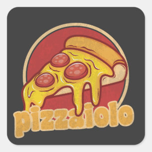 Sticker Carré pizzaiolo drôle pizzaiolo fabricant de cadeaux tar