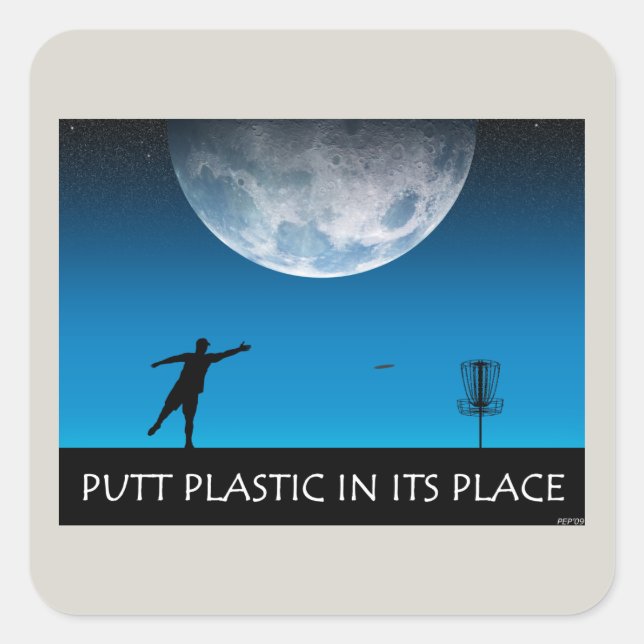 Sticker Carré Placer Le Plastique À Sa Place (Devant)