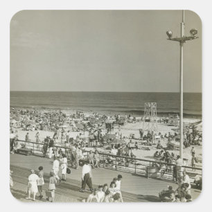 Sticker Carré Plage bondée