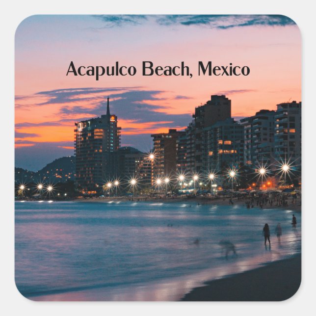 Sticker Carré Plage d'Acapulco, Mexique (Devant)