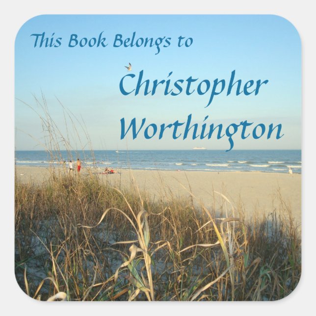 Sticker Carré Plage de Spring Scène no 3 Plaque (Devant)