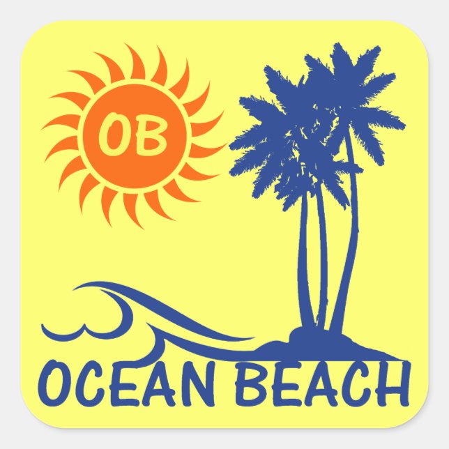 Sticker Carré Plage Ocean (Devant)