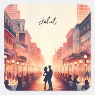 Sticker Carré Plage Océan Été Fête des mariées de la Nouvelle-Or