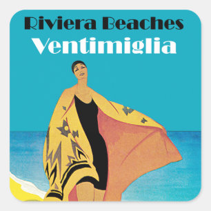 Sticker Carré Plages de Riviera ~ Ventimiglia