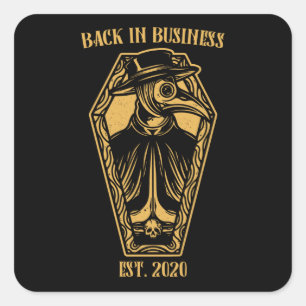 Sticker Carré Plague Doctor Funny Medic Cadeau