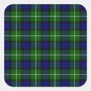 Sticker Carré Plaid vert bleu Lamont tartan
