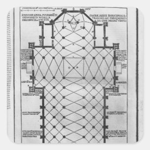 Sticker Carré Plan de la cathédrale de Milan