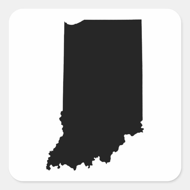 Sticker Carré Plan de l'État de l'Indiana (Devant)