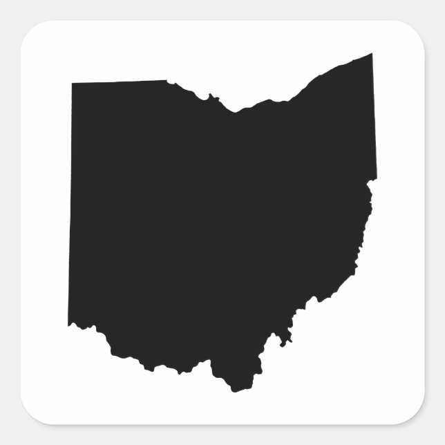 Sticker Carré Plan de l'État de l'Ohio (Devant)
