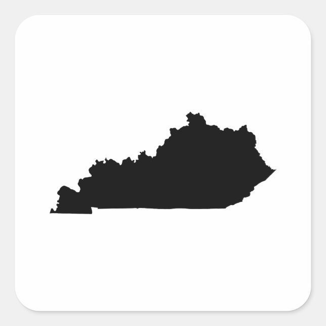 Sticker Carré Plan de l'État du Kentucky (Devant)